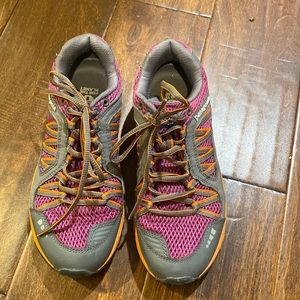 Patagonia purple, gray and orange athletic shoes. Size 6